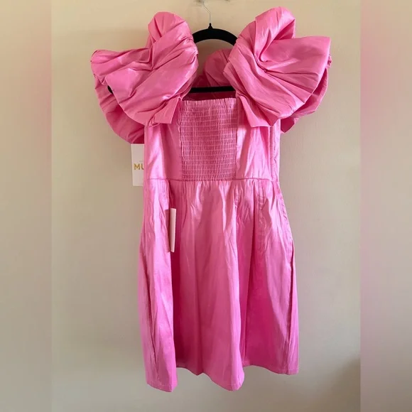 New! Show Me Your MuMu Pink Ruffled Mini Dress - Picture 3 of 5